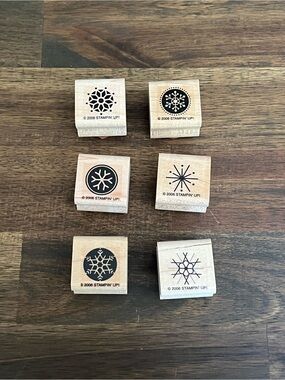 Stampin' Up! Snow Flurries Stamp Set, Wood Mount, Used, Retired